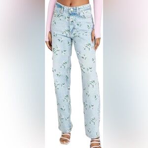Flower Print Jeans